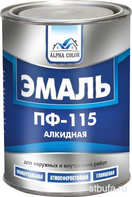 Эмаль   Alpha Color  ПФ-115 черная (0,8кг) Волгоград 11453