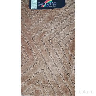 Коврик  в ванную САНАКС - CLASSIC UNI ПОЛОСКИ одинарный КОРИЧНЕВЫЙ 55х90 см   100%   полиэстер