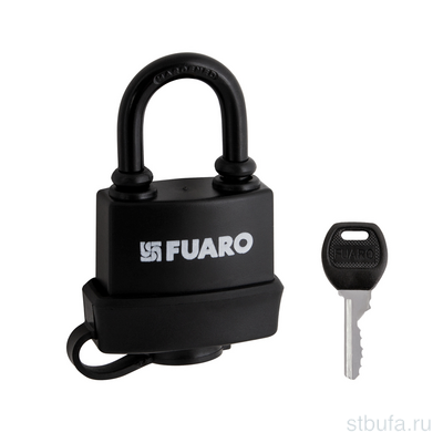 Замок навесной FUARO PL-3640 Black 3 англ. кл. БЛИСТЕР