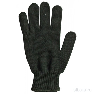 Перчатки х/б ЗИМА без ПВХ 6 нит. 7,5 кл. ЧЕРНЫЕ БИРСК (5/200)