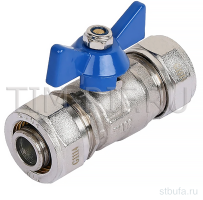 Кран шаровой (бабочка) МП 16Ц*16Ц TiM (25/100)