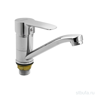 Смеситель для кухни BIANCO 3714s поворотный излив 150 мм, крепл. гайка, хром (1/10)