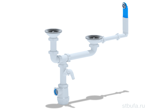 Сифон АНИ Грот 3 1/2 * 40 двойной р/ур, с пер.и отв. A3700 (10)