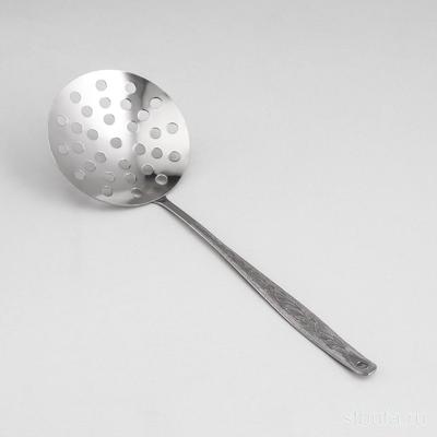 Ложка шумовка большая  Уралочка  (М13)30см, d=10,5 см,толщина 2 мм  обычный вид.  Нытва