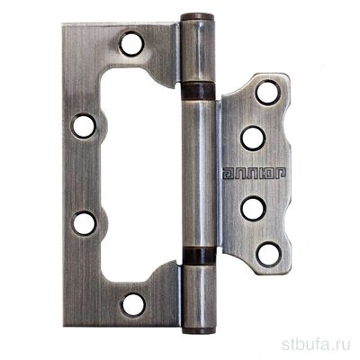 Петля накладная без врезки 2шт АЛЛЮР 100х75 2BB AB КОРОБКА 2,5мм ст.бронза (10/50)