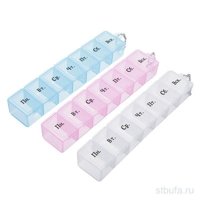Контейнер для мелочей, 7 отсеков, пластик, 15х3,3см,  Ежедневный , 3 цвета (12/480)