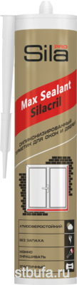 Герметик силиконизированный для окон и дверей SILA PRO Max Sealant Silacril, белый 290мл