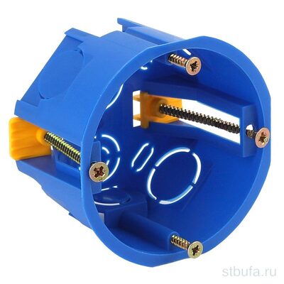 Коробка установочная ЭРА KUP (68х45) д/полых стен саморезы пласт.лапки IP20 синяя (200)