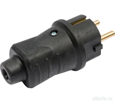 Вилка прямая каучук 2Р+РЕ 16А 230V IP44 DYNEL (30)