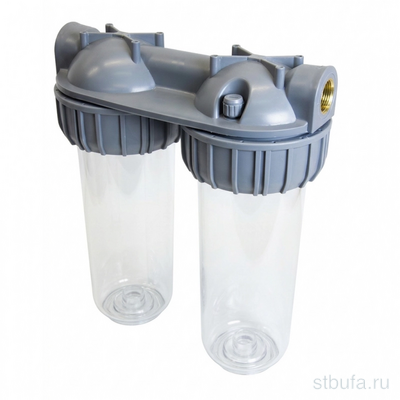 Фильтр магистральный 3/4'' двойной для холодной воды прозрачный DUAL 10  SL VRT