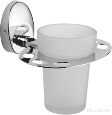 Держатель для з/щ со стаканом (стекло) LEDEME L3306-1, хром (1)
