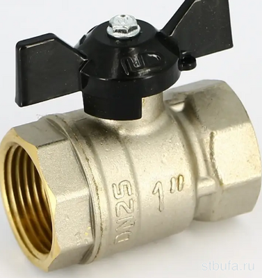 Кран шар. 1'' вн/вн бабочка DN25 PN40 LD PRIDE (12)
