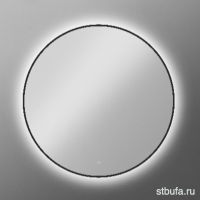 Зеркало  Esterna Cerchio  влагостойкое 800*800 С ЧЕРНОЙ РАМОЙ 