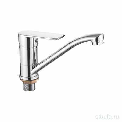 Смеситель для кухни LEDEME LF84527-2 средний излив с гайкой, цинк, хром (1/10)