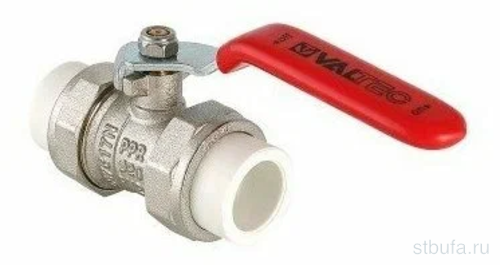 Кран латунный с PPR муфтами 32мм VALTEC 
