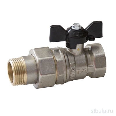 Кран шар. американка 3/4'' бабочка DN20 PN40 LD PRIDE(12)