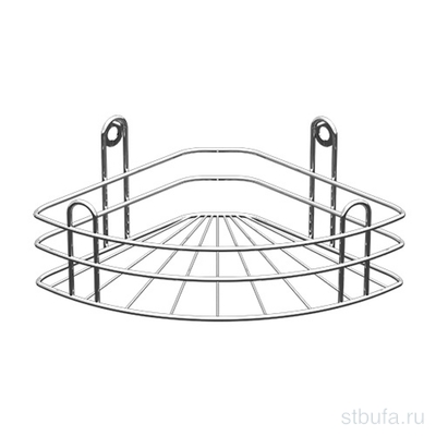 Полка для ванной угловая 1-но ярусная радиальная глуб. оц.