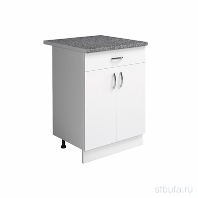 Стол рабочий кухонный 600 (1 ящик) белый