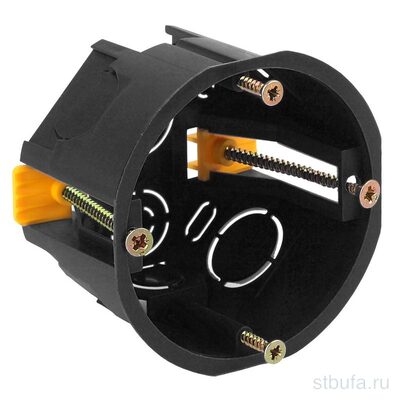Коробка установочная ЭРА KUP (68х45) д/полых стен саморезы пласт.лапки IP20 черная (200)