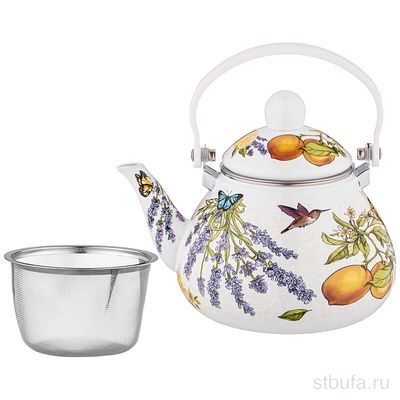 Чайник agness эмалированный с фильтром из нжс, серия provence, 1,3 л, подходит для индукцион. АРТИ-М