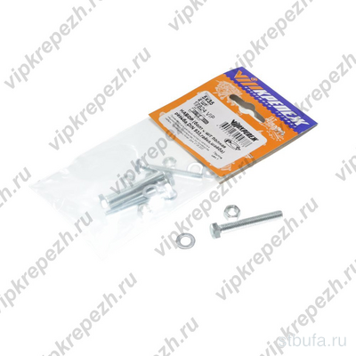 Набор Болт с шайбой гайкой полная резьба DIN 933 5х35 (4) VIP