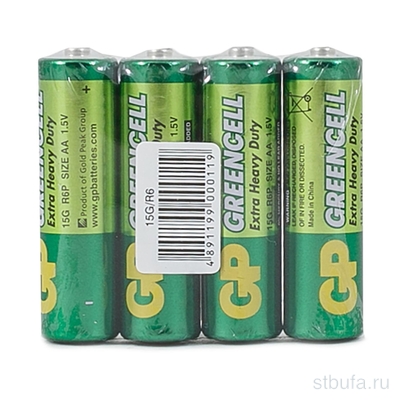 Элемент питания  (батарейка)  GP R06 GreenCell SP-4  (4шт/уп) (4/40/200) 