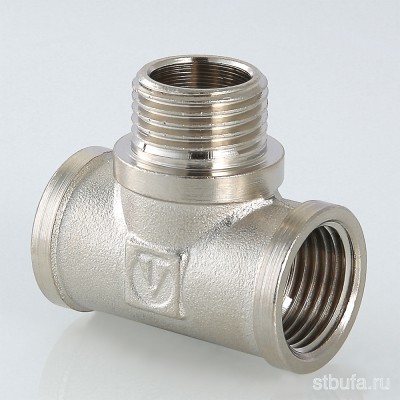 Тройник VALTEC с переходом на нар.р. 1/2'' вн.-нар.-вн.