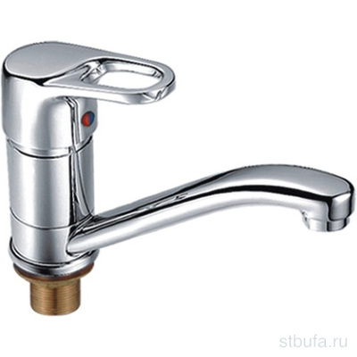 Смеситель для кухни LEDEME L4550-2 средний излив, латунь, гайка, хром (1/10)