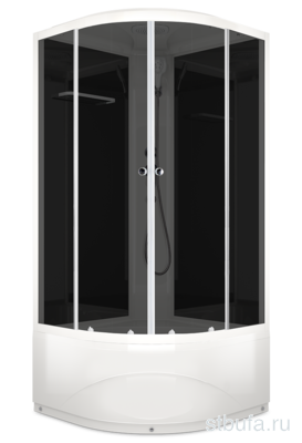Душ кабина D-S Delight SLIM  110 high С КОРОБКОЙ,выс поддон,черн стенки,стекло тониров,100*100*218см