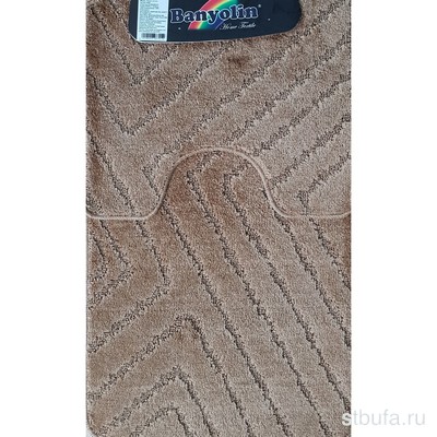 Коврик  в ванную САНАКС - CLASSIC UNI ПОЛОСКИ двойной КОРИЧНЕВЫЙ 55х90 + 45х55 см   100%   полиэстер