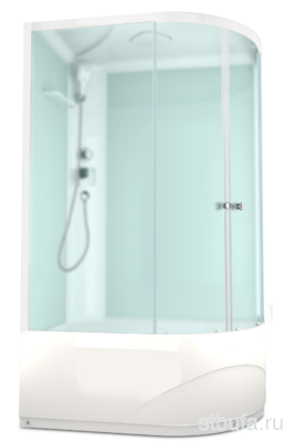 Душ кабина DOMANI-Spa Delight SLIM 128 high L 3 МЕСТА, высокий поддон,белые стенки,стекло сатин матированное,120*80*218см,АКРИЛ