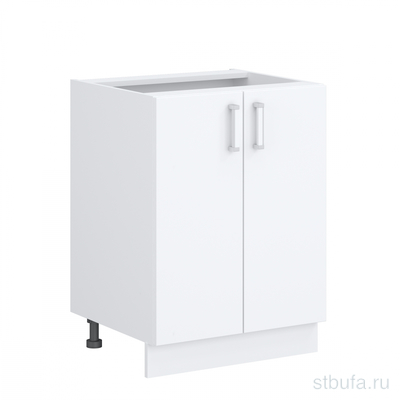 Шкаф кухонный НИЖНИЙ-60-2дв. Париж БЕЛЫЙ 600х520х820 (БЕЗ СТОЛЕШНИЦЫ) 