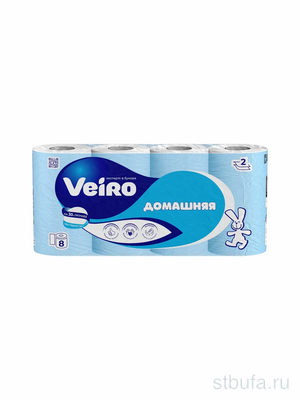 Туалетная бумага VEIRO CLASSIC/Домашняя двухслойная, 8шт/уп 15м (6)