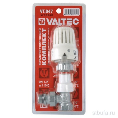 Клапан 1/2'' с термостатической головкой для радиатора угловой, VALTEC