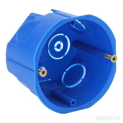 Коробка установочная ЭРА KUT (68х45) д/тв.стен саморезы IP20 синяя (200)