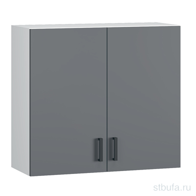 Шкаф кухонный ВЕРХНИЙ-80-2дв. Дублин БЕЛЫЙ+ГРАФИТ 800х320х720 