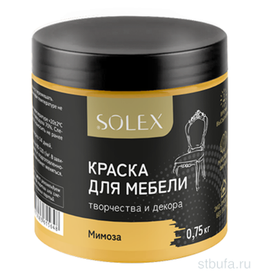 Краска для мебели SOLEX цв.МИМОЗА 0,75 банка ПЭТ/6