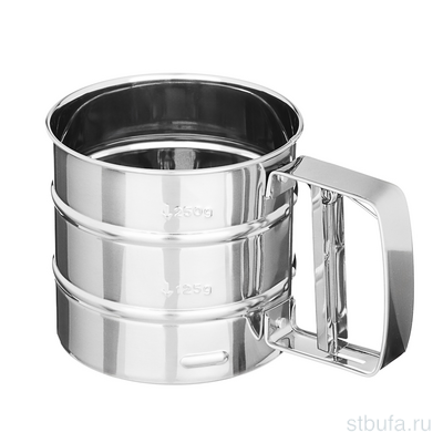 Кружка-сито для просеивания муки, d10см, объем 375гр, нерж.сталь VETTA