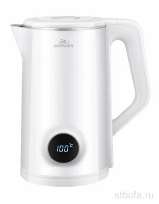 Чайник эл DO-1265 (1.8л) 2000Вт пл/нжс LED дисплей белый Добрыня