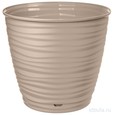 Горшок для цветов  5,4 л с поддоном (бежевый)  Saffron 