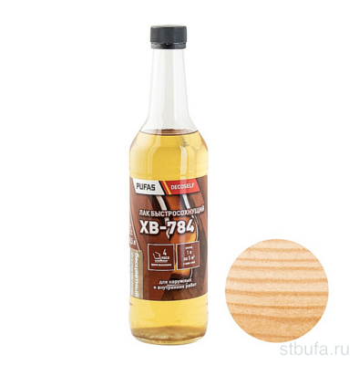 Лак ХВ-784 бесцветный Decoself (0,5л) ПУФАС (12)