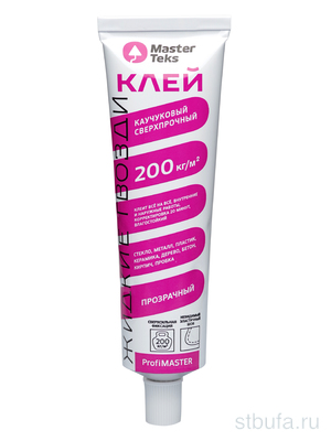 Клей каучуковый MasterTeks PM  жг 200 кг/м2 сверхпрочный 80 гр прозрачный (10)