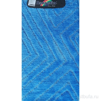 Коврик  в ванную САНАКС - CLASSIC UNI  ПОЛОСКИ одинарный СИНИЙ 55х90 см   100%   полиэстер
