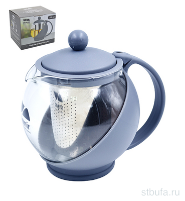 Чайник заварочный Lavenir 500 мл, 8037-500GRY стекло, пластик, нержавеющая сталь 