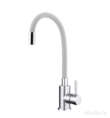 Смеситель кухня TSARSBERG гибкий излив, БЕЛЫЙ TSB-114-W003 тип См-МОЦБА (1/10)