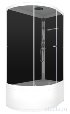 Душ кабина DOMANI-Spa SIMPLE 128 high R С КОРОБКОЙ,высокий поддон,черные стенки,стекло тонированное,120*80*218см,АКРИЛ