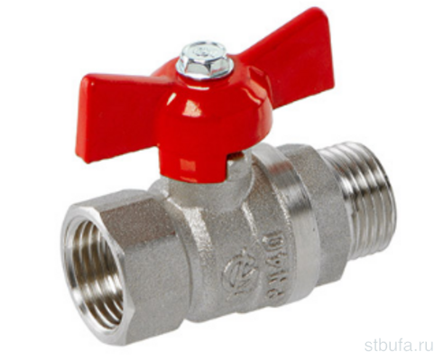 Кран шаровой 1/2  г/ш бабочка Стандарт НИКЕЛЬ  231 DN15 PN40 ГАЛЛОП (60)