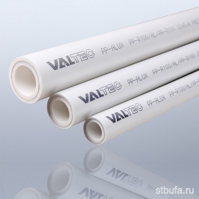 Труба PP-ALUX VALTEC армированная алюминием PN25 d32*5.4мм белый (4м) (60)