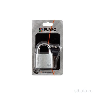 Замок навесной FUARO PL-3038 (38мм) 3 англ  кл. БЛИСТЕР