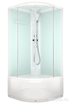 Душ кабина DOMANI-Spa Delight SLIM 88 high 3 МЕСТА,высокий поддон,белые стенки,стекло сатин матированное,80*80*218см,АКРИЛ
